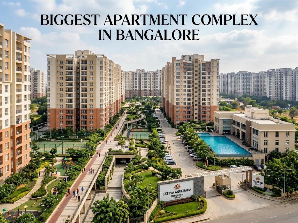 Biggest Apartment in Bangalore - isometric city map illustration of apartment projects with location markers