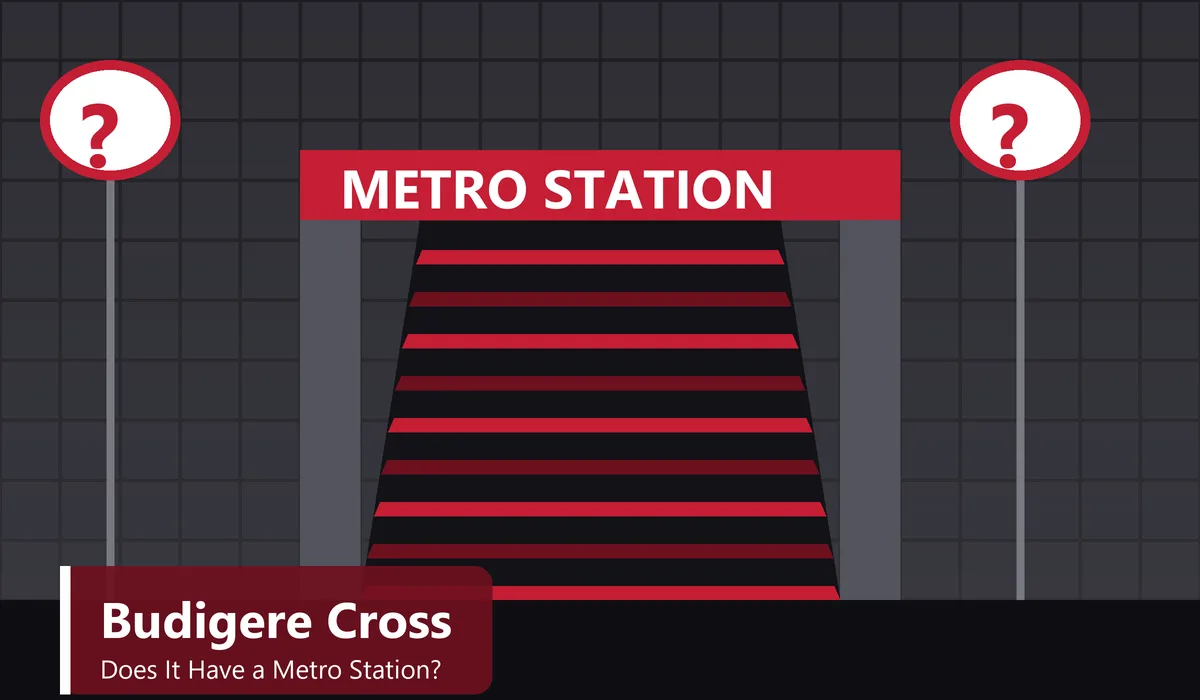 Does Budigere Cross Have a Metro Station - illustration of an underground metro entrance with escalator and a map route