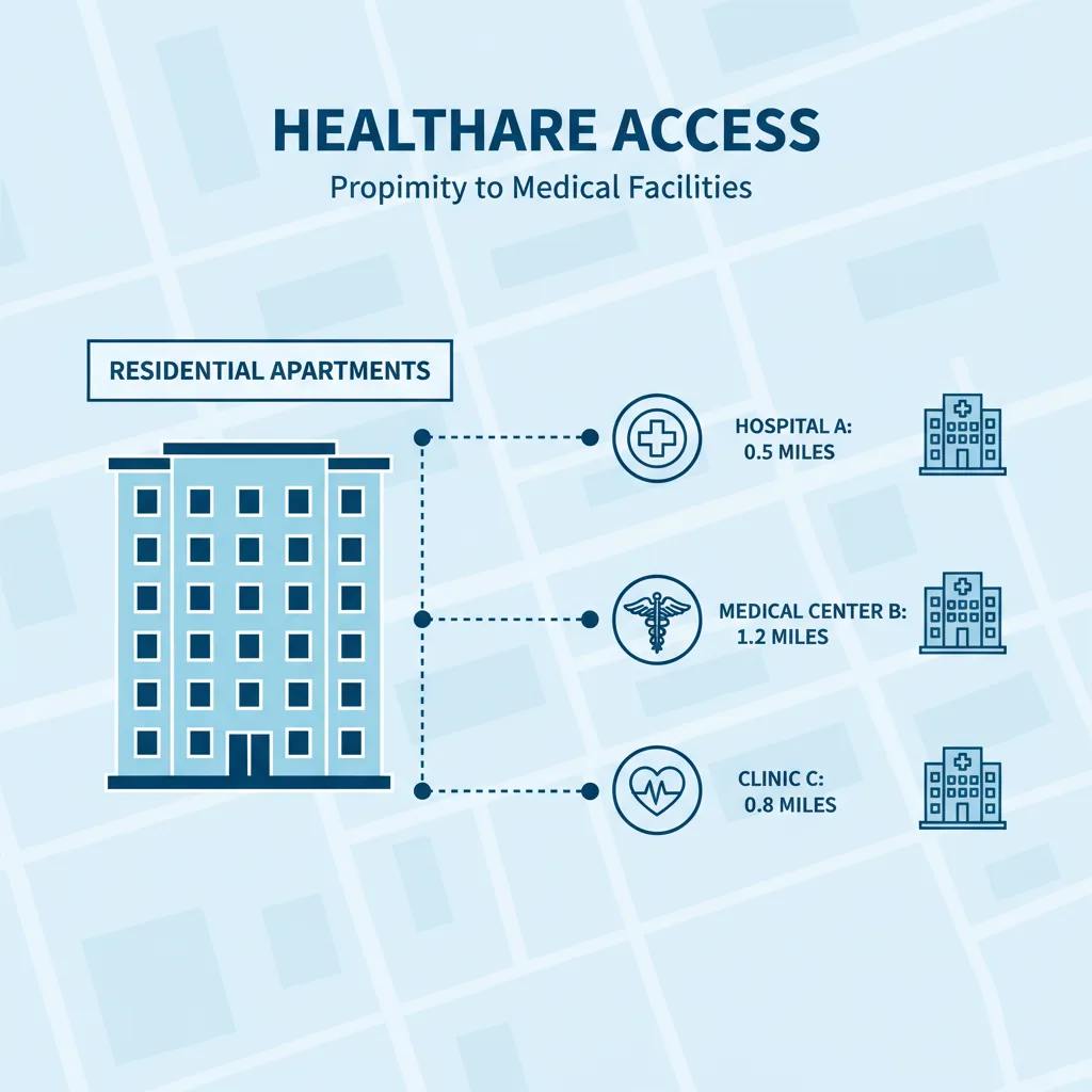 Hospitals near Sattva Aangane - Healthcare access infographic showing nearby medical facilities at Budigere Cross