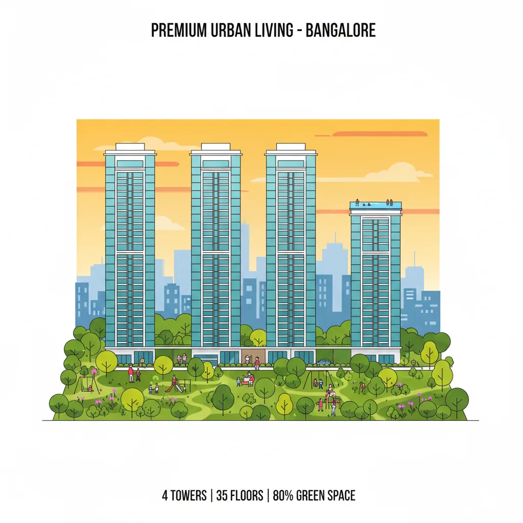 Luxury Apartment in Old Madras Road - Sattva Aangane luxury high-rise residential complex at Budigere Cross with 35-floor towers and green spaces