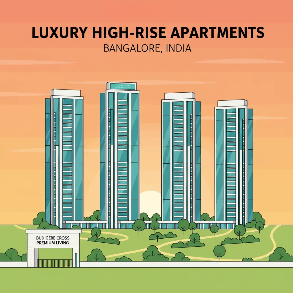 Modern luxury high-rise residential apartment towers at Sattva Aangane in Budigere Cross Bangalore