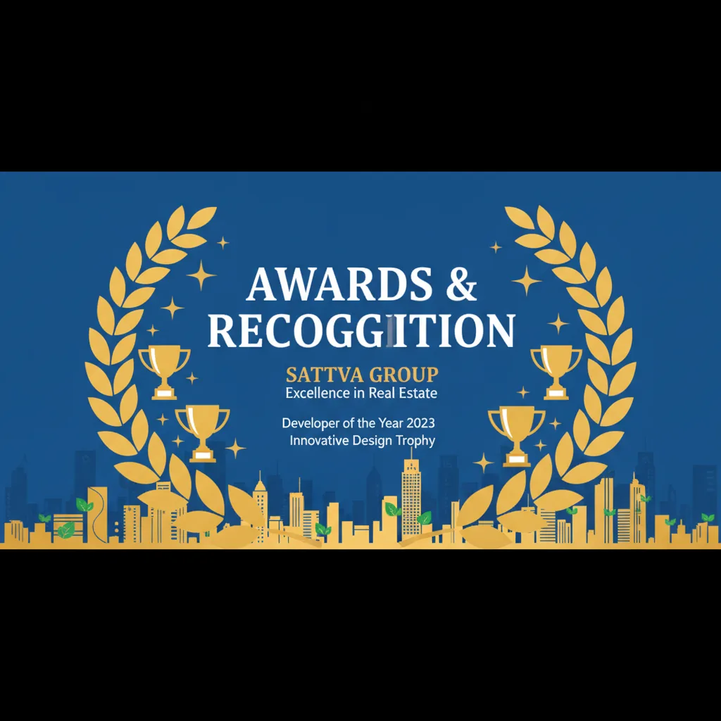 Sattva Aangane Awards - Professional infographic showcasing Sattva Group industry trophies, awards and recognition