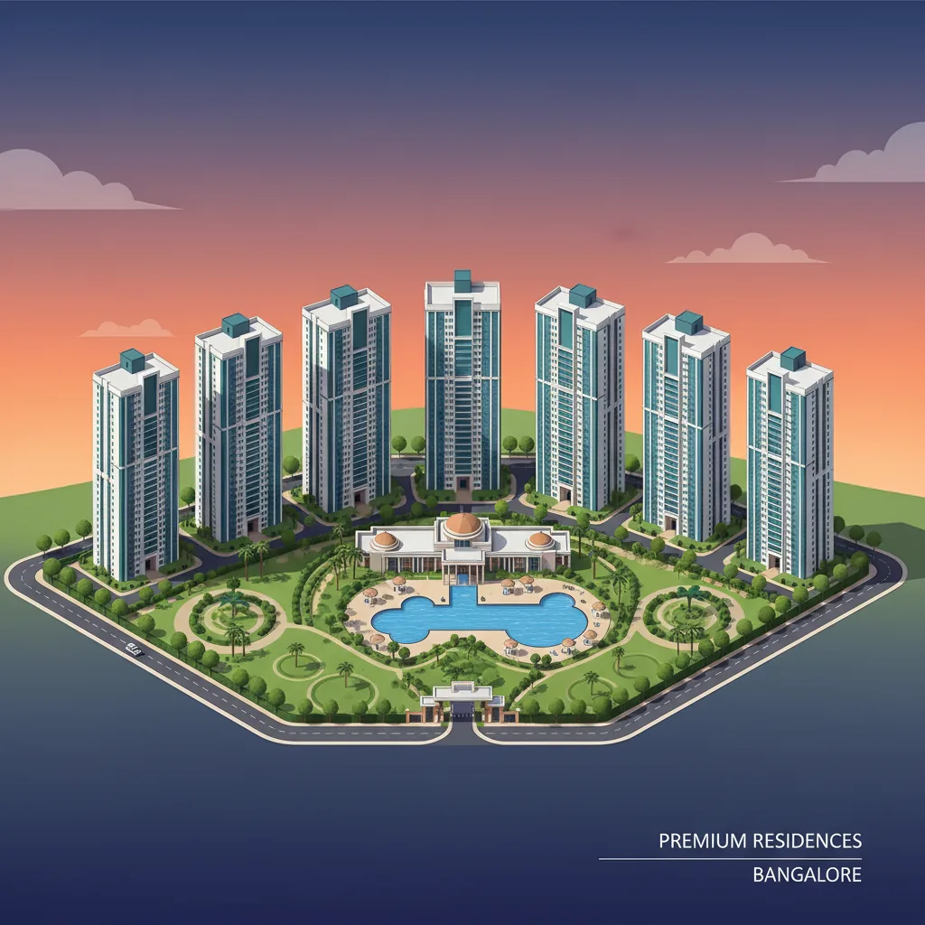 Sattva Aangane Bangalore - Modern luxury residential apartment towers with landscaped gardens and premium amenities