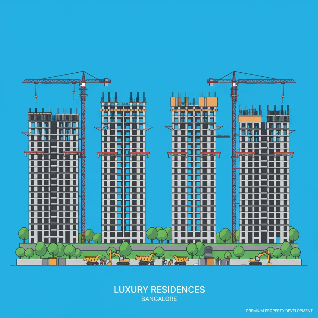 Sattva Aangane construction status hero image showing modern luxury residential high-rise apartment construction site in Bangalore