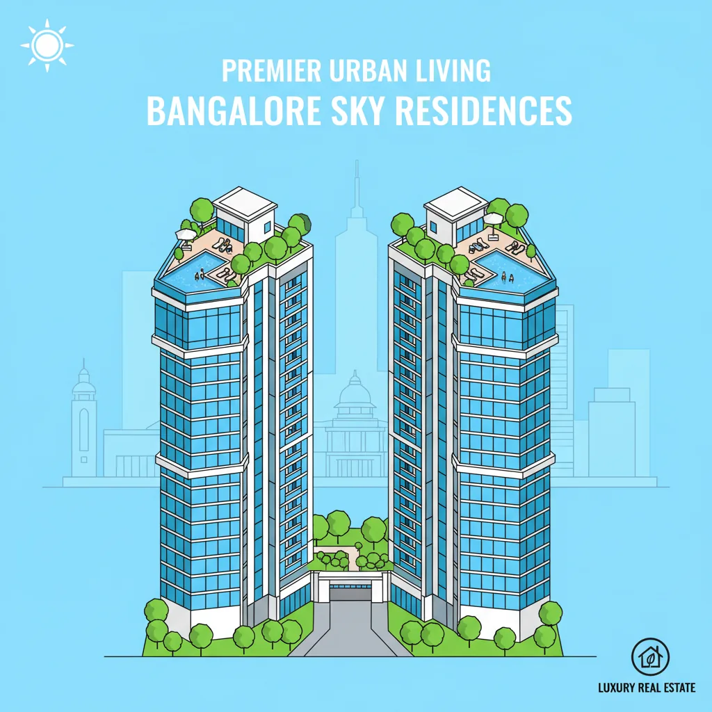 Sattva Aangane Launch Price - Modern luxury residential apartment towers with green rooftop gardens and swimming pool in Bangalore