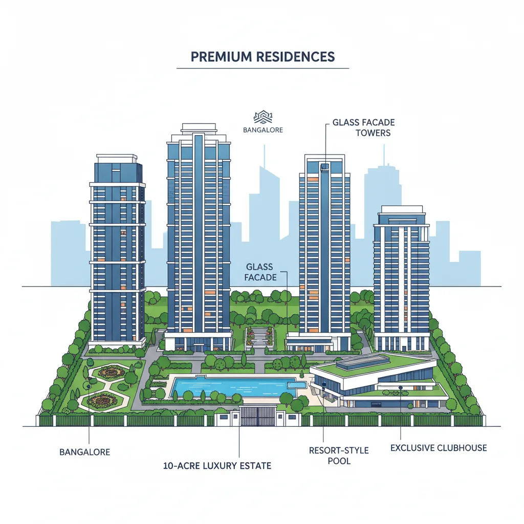 Sattva Aangane luxury high-rise residential towers at Budigere Cross, Bangalore