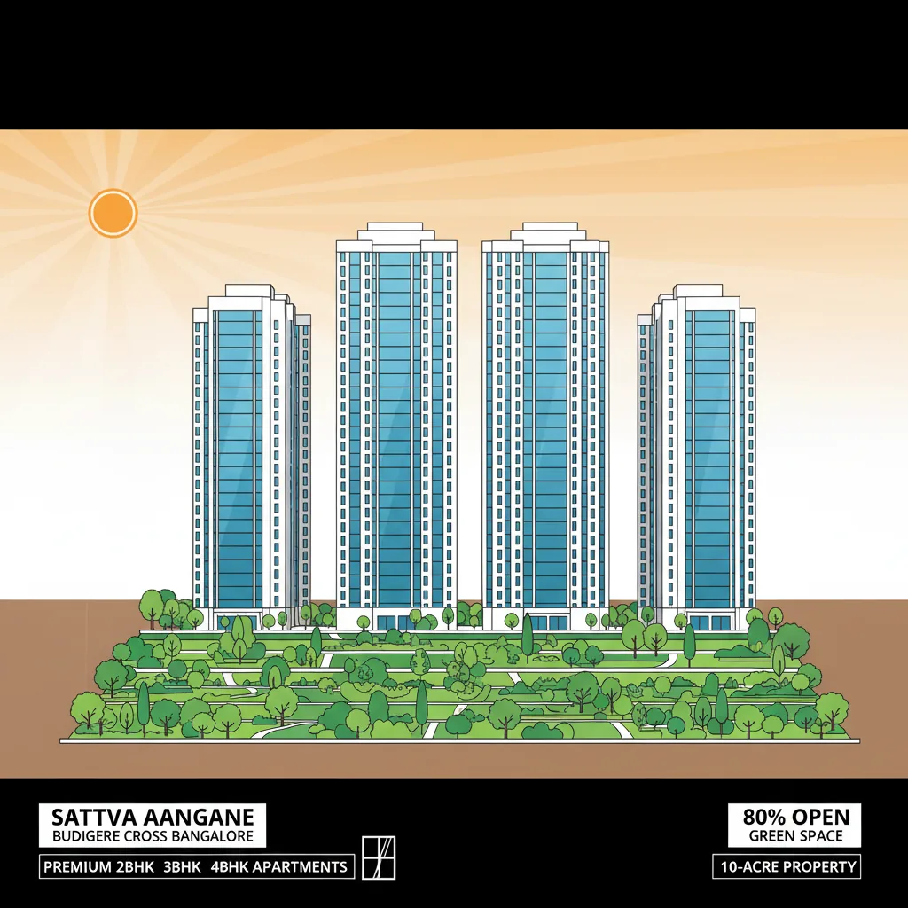 Sattva Aangane Resale - Modern luxury residential apartment towers at Budigere Cross, Bangalore