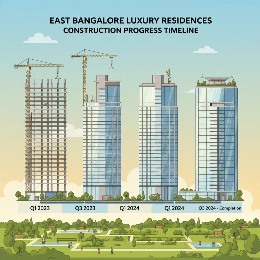 Modern luxury residential skyscrapers under construction at Sattva Aangane in East Bangalore