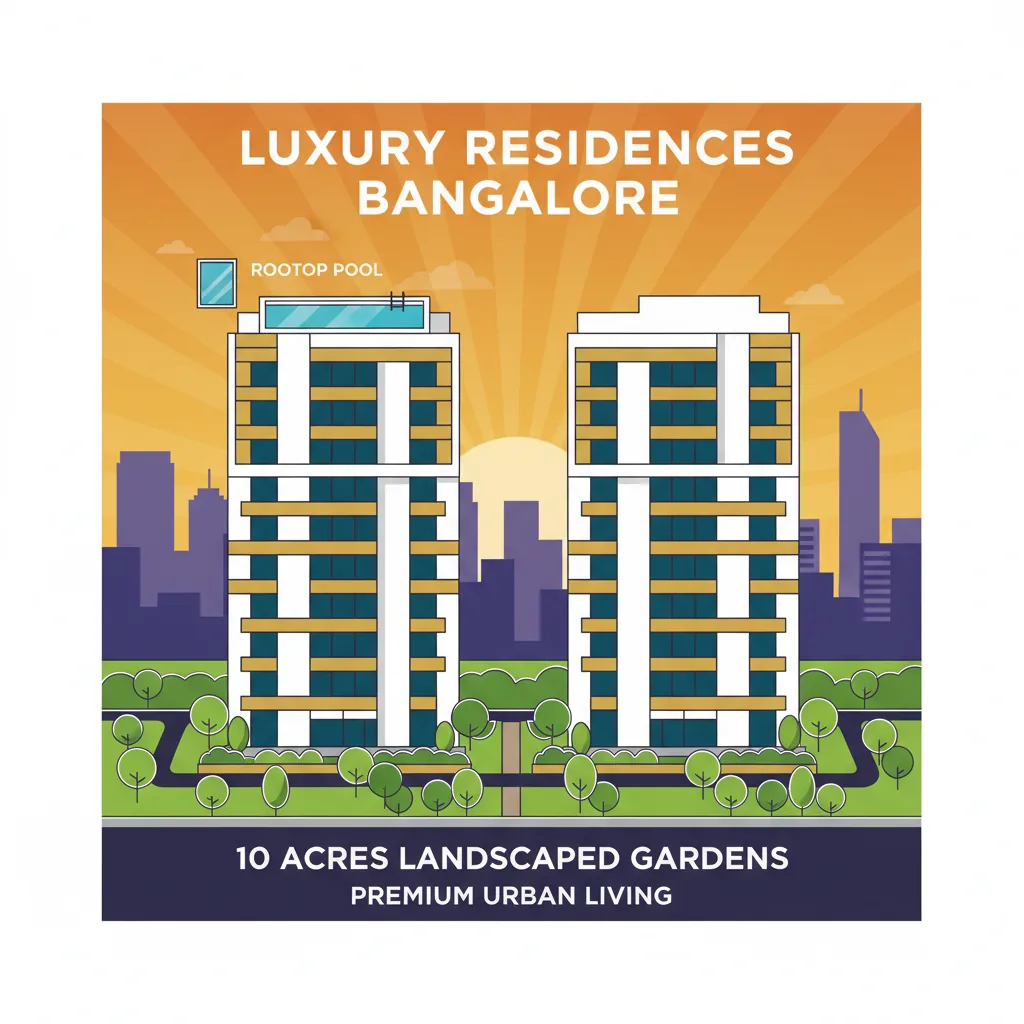Sattva Aangane luxury residential towers at sunset with rooftop pool - Bangalore real estate