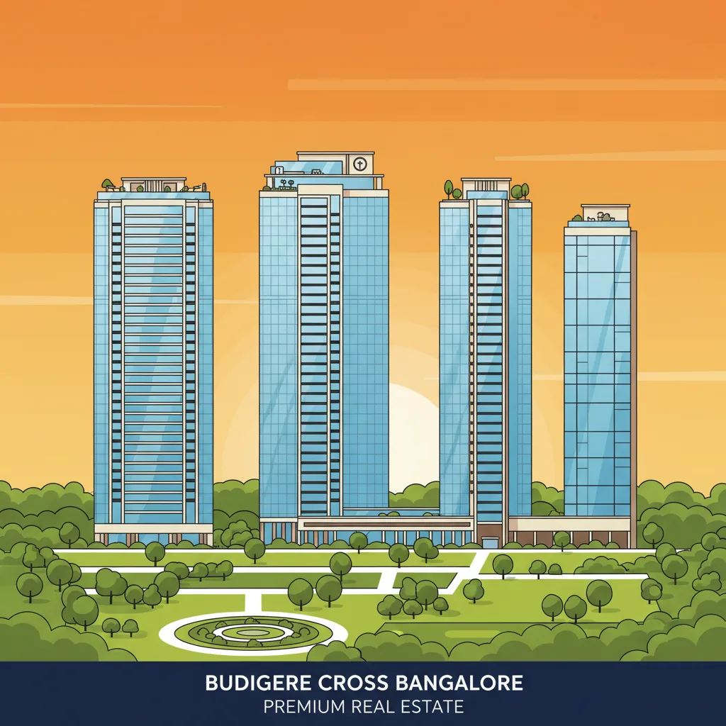 Modern luxury residential apartment towers at sunset at Budigere Cross Bangalore - Sattva Aangane New Launch