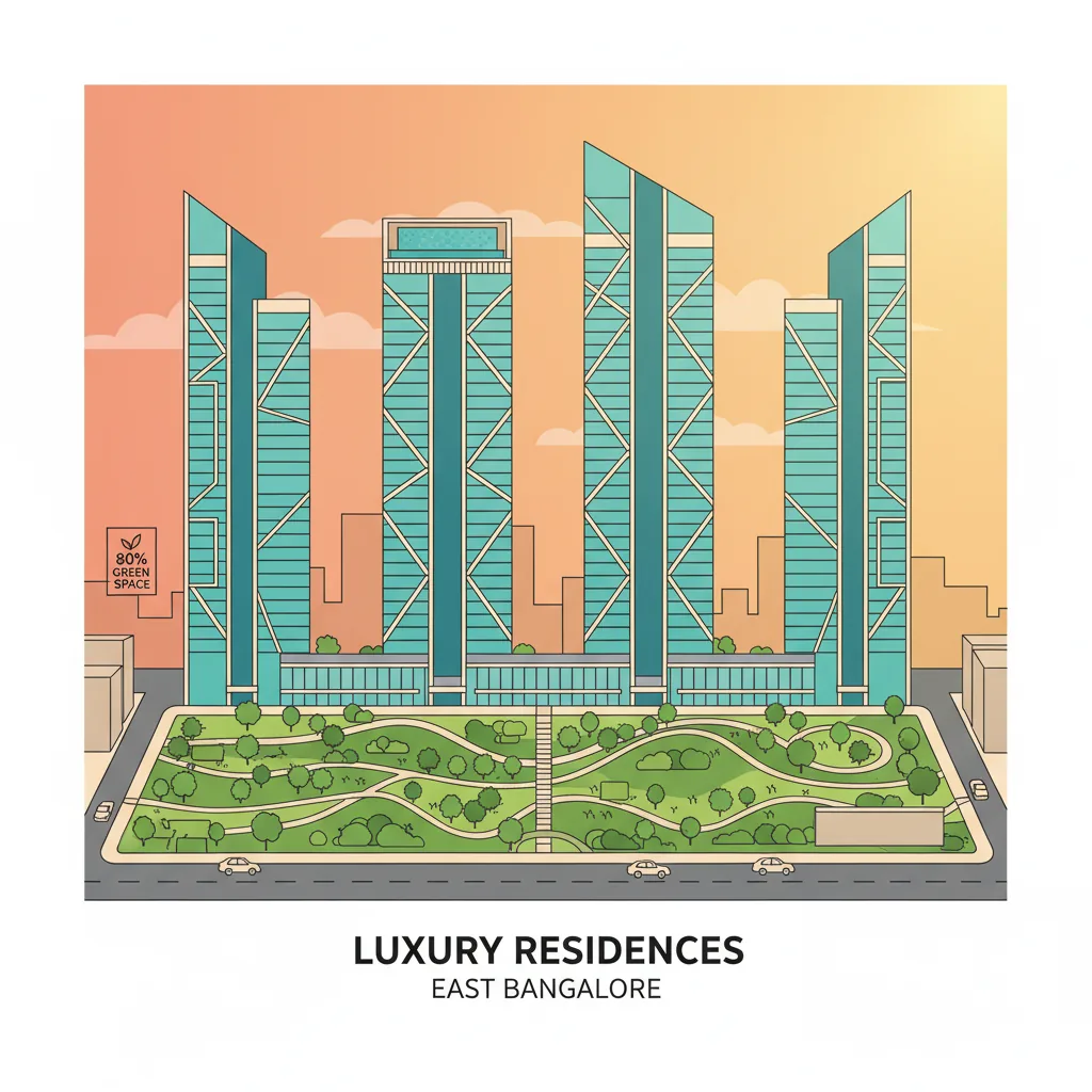 Sattva Aangane luxury residential apartment complex with four high-rise towers and green landscaped gardens